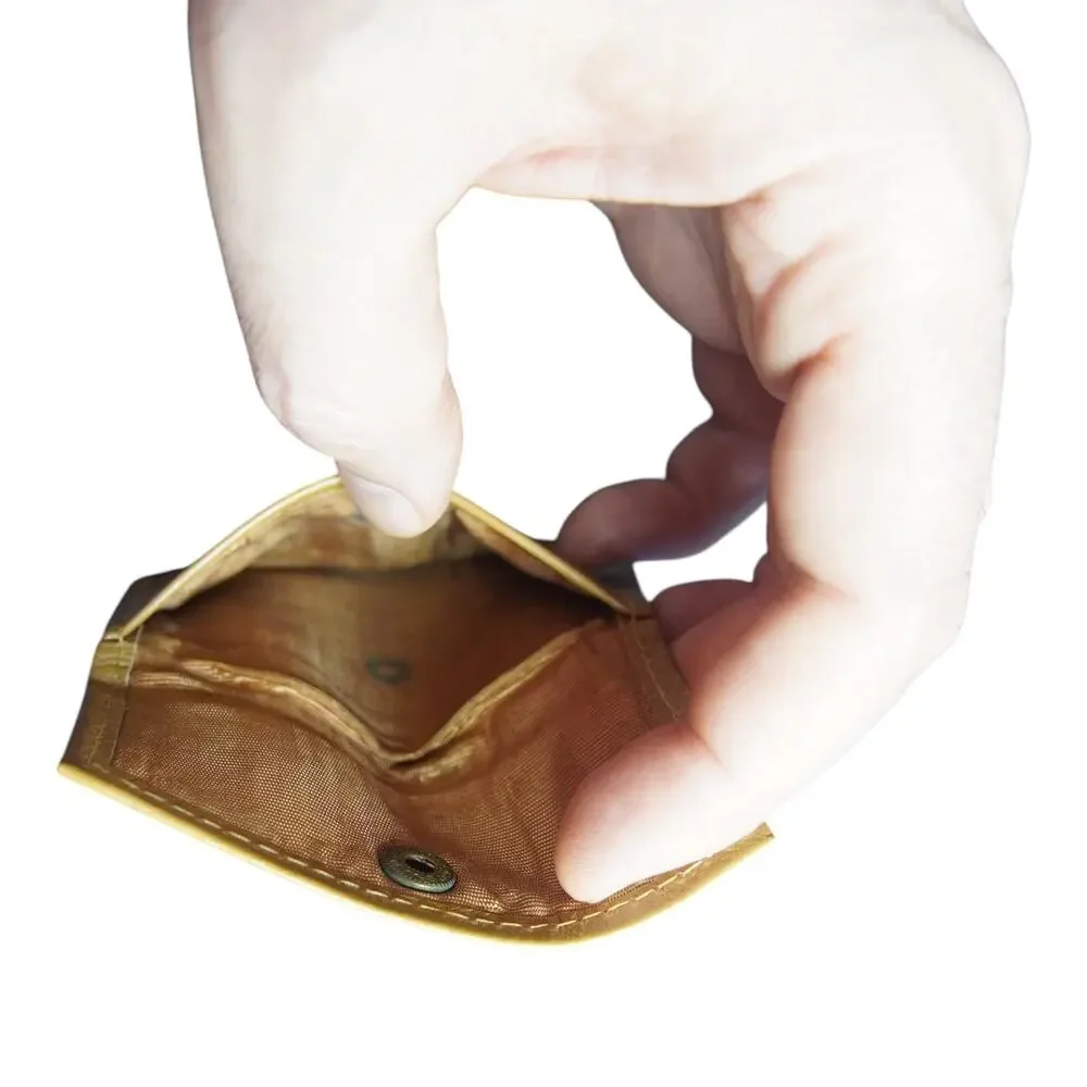 Vintage Beige Leather Snap Coin Purse Change Pouch Mini Wallet
